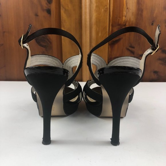 Caparros Black Strappy High Heeled Leather Sole Evening Sandals Glamcore Whimsy - Picture 8 of 17